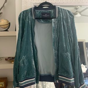Velvet bomber jacket